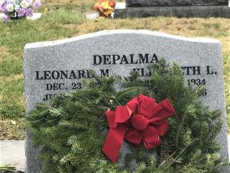 laying wreathes on headstones
